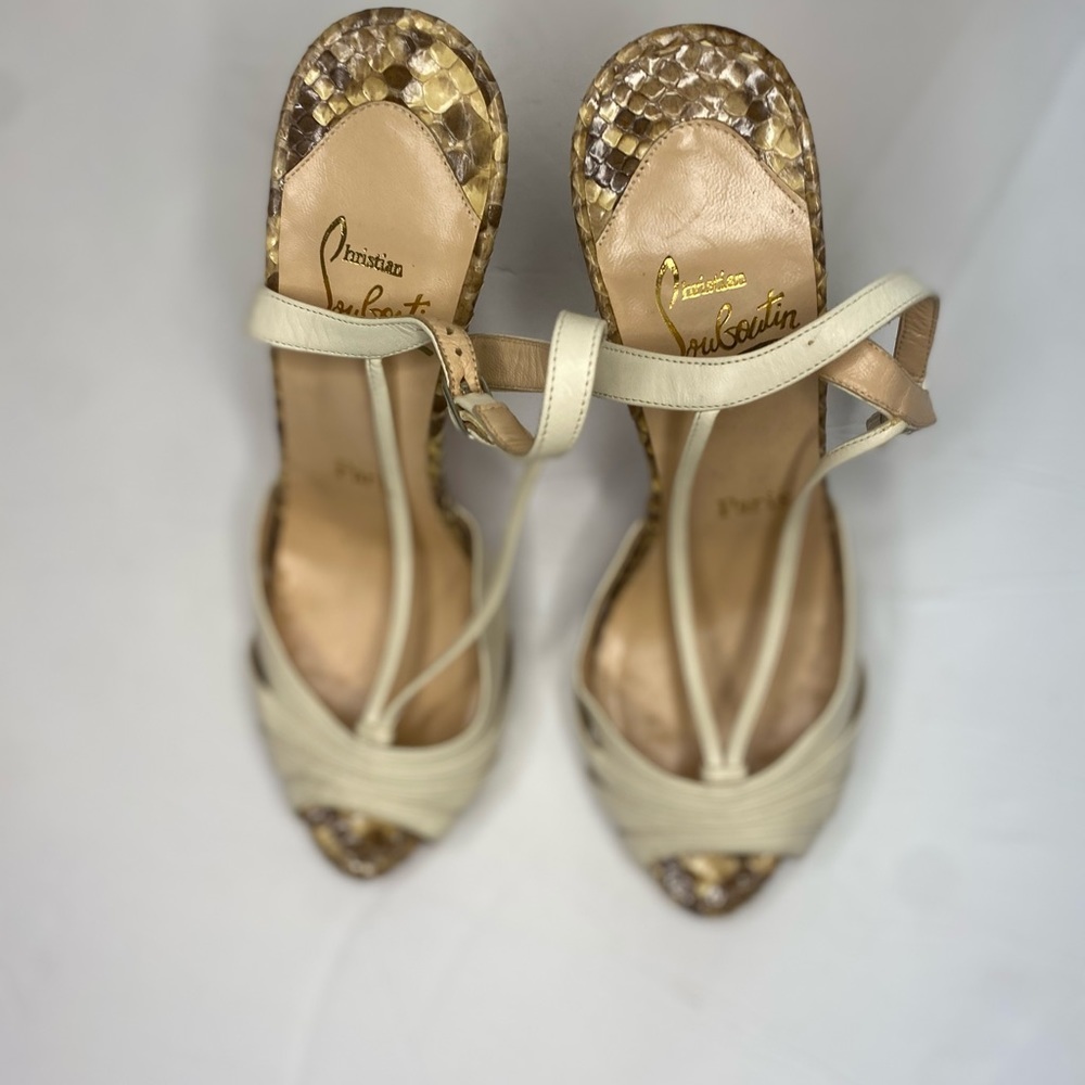 Christian Louboutin Snakeskin Python Sandals - image 2